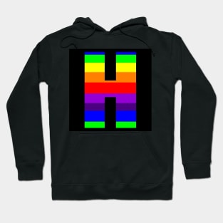 The Letter H in Rainbow Stripes Hoodie